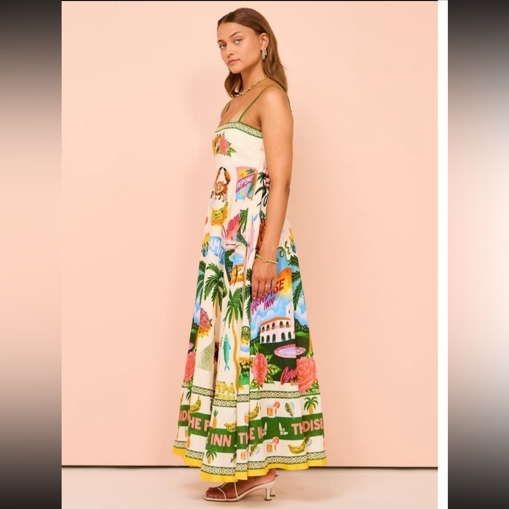 Madeira Paradise Inn Print Maxi Dress